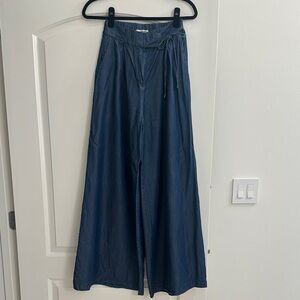 Wide Leg Navy Pants